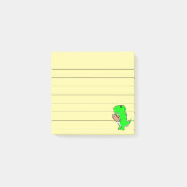 Groene Dinosaur houdt van Football dat 3x3 wordt g Post-it® Notes