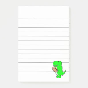 Groene Dinosaur houdt van Football Post-it® Notes