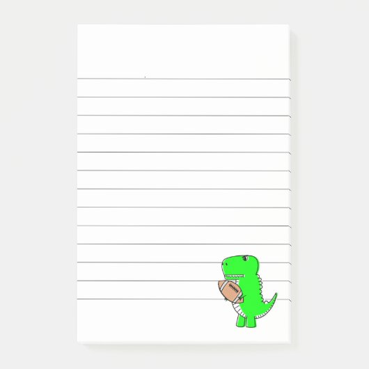 Groene Dinosaur houdt van Football Post-it® Notes (Voorkant)