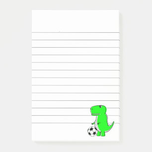 Groene Dinosaur houdt van ingesloten voetbal Post-it® Notes