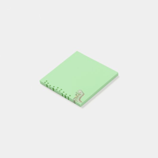 Groene Dinosaur Post-it notities, plakbiljetten Post-it® Notes (Schuin)