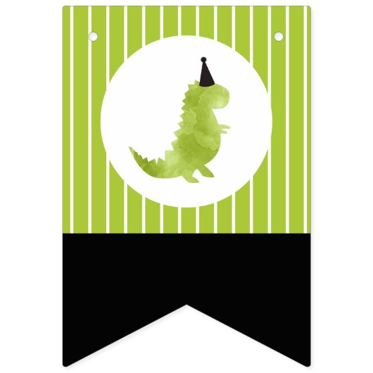 Groene Dinosaur Theme stomp en groene zwarte kamme Vlaggetjes (Eerste vlag)