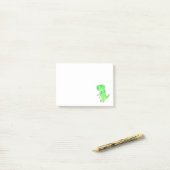 Groene Dinosaur Waterverf Tekening Notities Post-it® Notes (Op bureau)