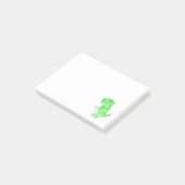Groene Dinosaur Waterverf Tekening Notities Post-it® Notes (Schuin)