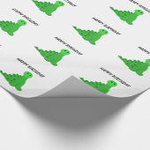 Groene Dinosauriërs Verjaardagsthema Cadeaupapier (Hoek)