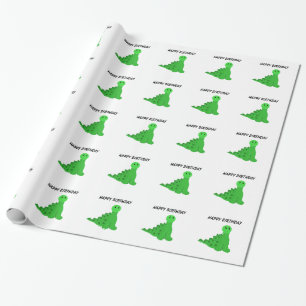 Groene Dinosauriërs Verjaardagsthema Cadeaupapier