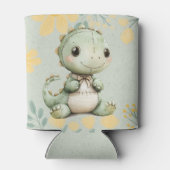 Groene dinosaurus 1e verjaardagsfeestje cadeau blikjeskoeler (Achterkant)