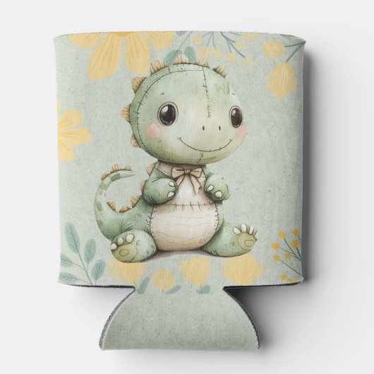 Groene dinosaurus 1e verjaardagsfeestje cadeau blikjeskoeler (Achterkant)