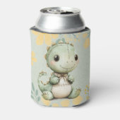 Groene dinosaurus 1e verjaardagsfeestje cadeau blikjeskoeler (Blikje Achterkant)