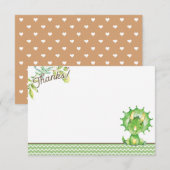 Groene Dinosaurus Baby shower Dankjewel Kaart (Voorkant / Achterkant)