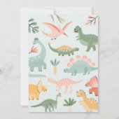Groene Dinosaurus Baby shower Kaart (Achterkant)