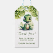 Groene Dinosaurus Bloemneutraal Dank u Cadeaulabel (Voorkant)