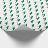 Groene Dinosaurus Cadeaupapier (Hoek)