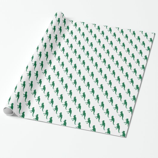 Groene Dinosaurus Cadeaupapier (Uitgerold)