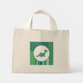 Groene dinosaurus cartoon mini tote bag (Achterkant)