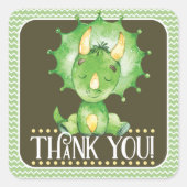 Groene Dinosaurus Dank u Sticker (Voorkant)