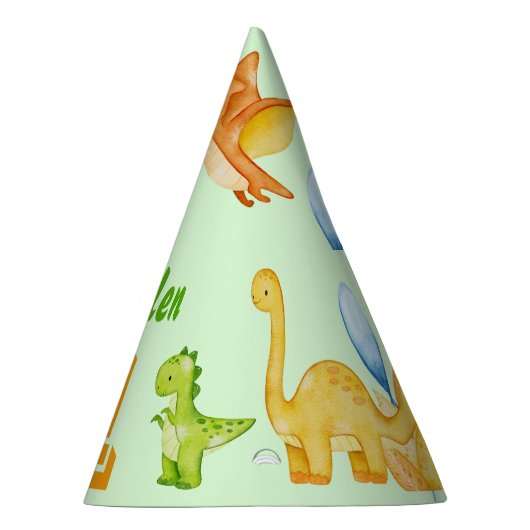 Groene dinosaurus gepersonaliseerd pet feesthoedjes (Rechts)