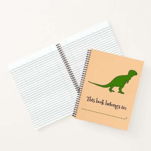 Groene dinosaurus gepersonaliseerd Tyrannosaurus N Notitieboek (Binnen)