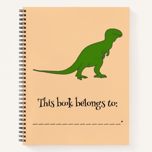 Groene dinosaurus gepersonaliseerd Tyrannosaurus N Notitieboek (Voorkant)