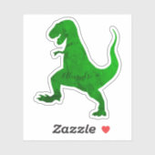 groene dinosaurus gepersonaliseerde jouw naam stic sticker (Vel)