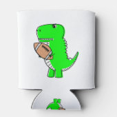 Groene dinosaurus houdt van voetbal blikjeskoeler (Achterkant)