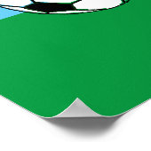 Groene dinosaurus houdt van voetbal poster (Hoek)