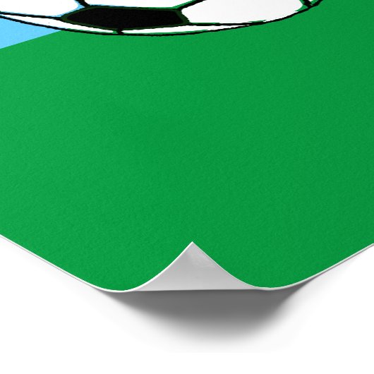 Groene dinosaurus houdt van voetbal poster (Hoek)