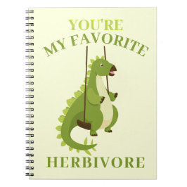 Groene dinosaurus kinder school Valentijnse cadeau Notitieboek