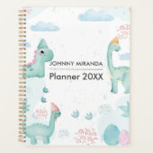 Groene Dinosaurus maand en week Planner (Voorkant)