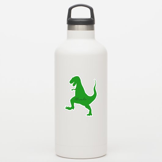 groene dinosaurus naam sticker (Waterfles)
