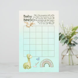 Groene Dinosaurus Regenboog Baby shower Baby Bingo