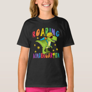 Groene Dinosaurus Roaring Kleuterschool Terug naar T-shirt