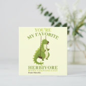 Groene dinosaurus schattige grappige dino Valentij Feestdagenkaart (Staand voorkant)