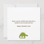 Groene dinosaurus schattige grappige dino Valentij Feestdagenkaart (Achterkant)