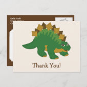 Groene dinosaurus, Stegosaurus Dank je Briefkaart (Voorkant / Achterkant)