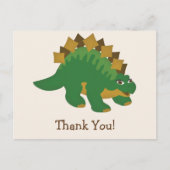 Groene dinosaurus, Stegosaurus Dank je Briefkaart (Voorkant)