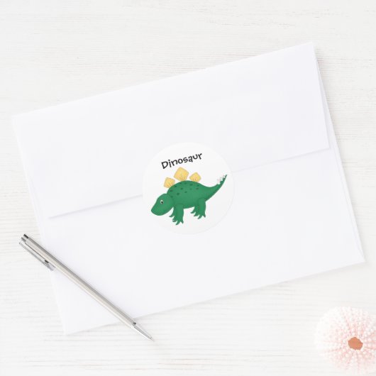 Groene dinosaurus sticker (Envelop)