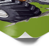 Groene Dinosaurus T-Rex Monster Truck thema Perfect Poster (Hoek)