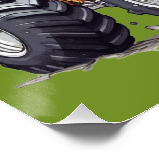 Groene Dinosaurus T-Rex Monster Truck thema Perfect Poster (Hoek)