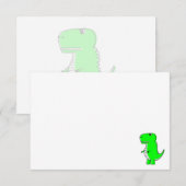 Groene Dinosaurus Tekening Aangepaste blanco Notitiekaartje (Voorkant / Achterkant)