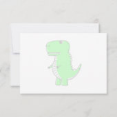 Groene Dinosaurus Tekening Aangepaste Monogram Notitiekaartje (Achterkant)