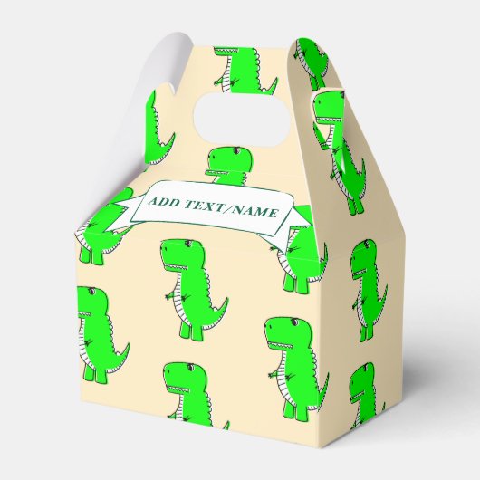 Groene Dinosaurus Tekening Custom Bedankdoosjes (Achterkant)