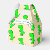 Groene Dinosaurus Tekening Custom Bedankdoosjes (Voorkant Zijde)