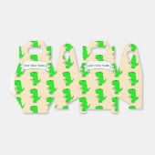 Groene dinosaurus tekening op maat bedankdoosjes (Uitgevouwen)