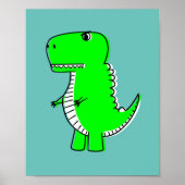 Groene Dinosaurus Tekening Poster (Voorkant)