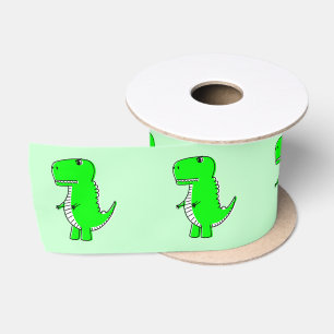 Groene Dinosaurus Tekening Satijnen Lint