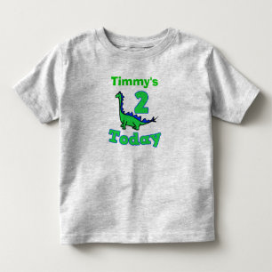 Groene Dinosaurus Tweede Verjaardag Jongen Shirt