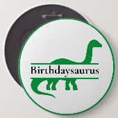 Groene Dinosaurus Verjaardag Button (Voorkant /achterkant)