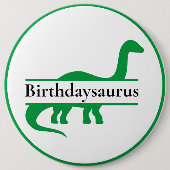Groene Dinosaurus Verjaardag Button (Voorkant)