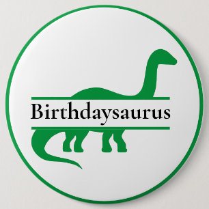 Groene Dinosaurus Verjaardag Button